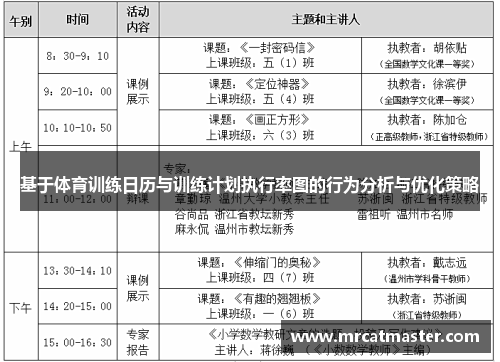 基于体育训练日历与训练计划执行率图的行为分析与优化策略