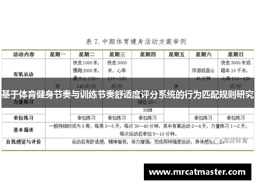 基于体育健身节奏与训练节奏舒适度评分系统的行为匹配规则研究